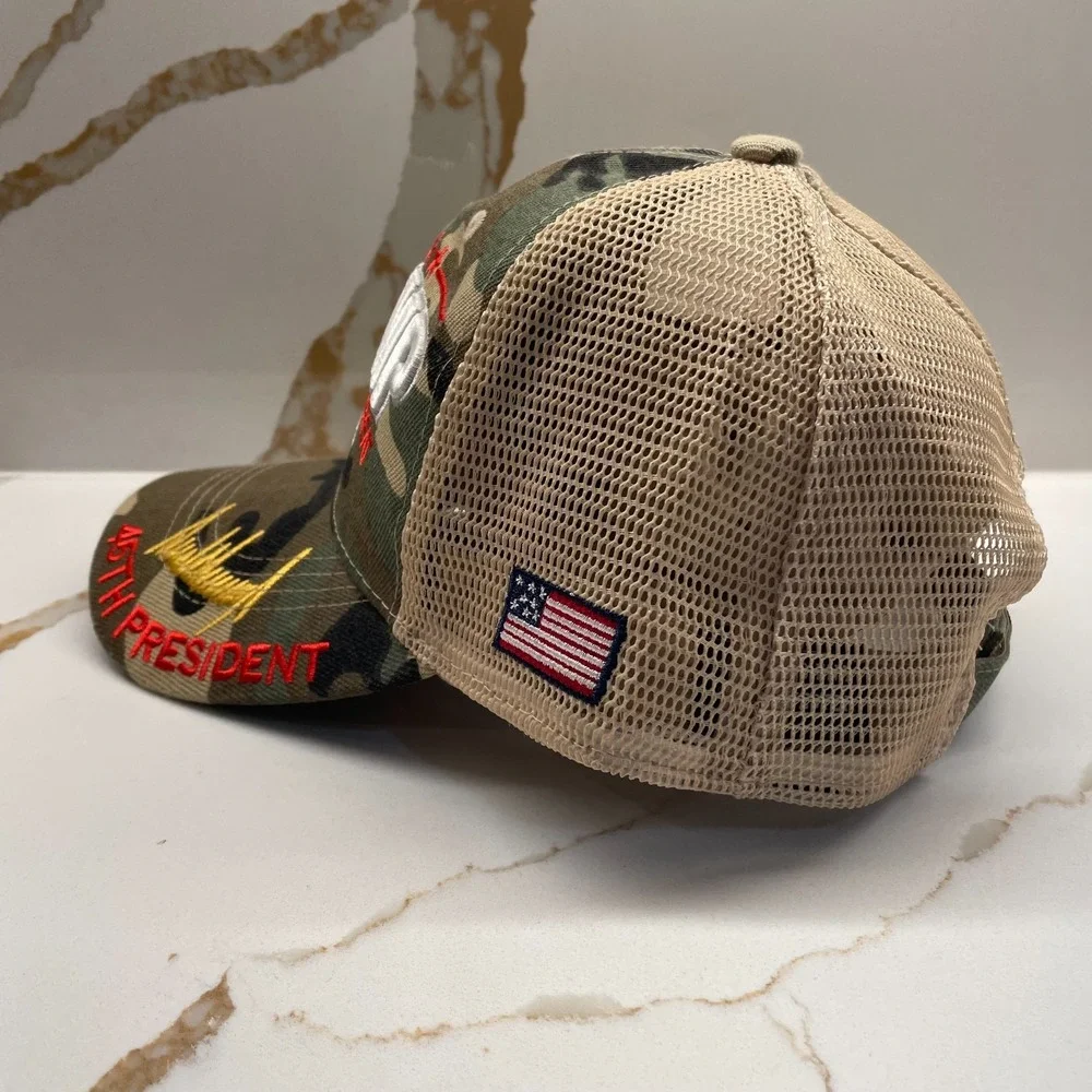 Trump 2020‎ 45th President Signature 3D Embroidered Hat Camouflage USA MAGA NWOT